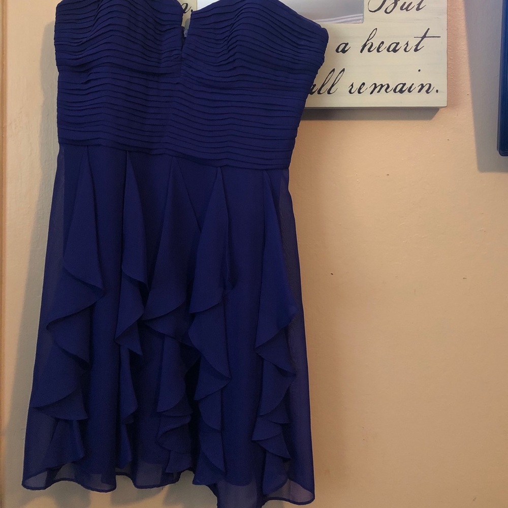Size 13/14 Strapless short dress. Purplish Blue